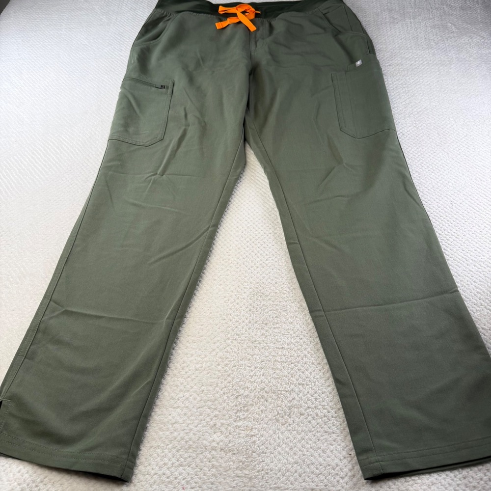 Figs Technical Collection Cargo Scrub Pants Olive Green Womens Large K104